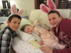 More Bunnies! Julia and James join Lauren for a cute Easter pic